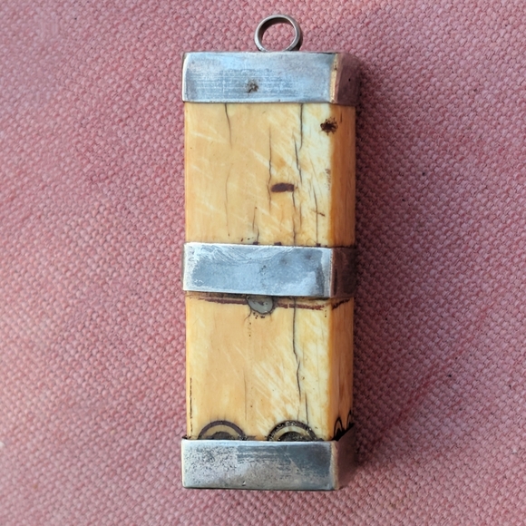 Antique Bone Tribal Pendant with Sterling Silver Detail - Picture 3 of 7